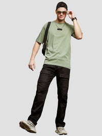 ADRO Lelaki Grafik Bercetak T-Shirt Bersaiz Besar Kapas Leher Bulat