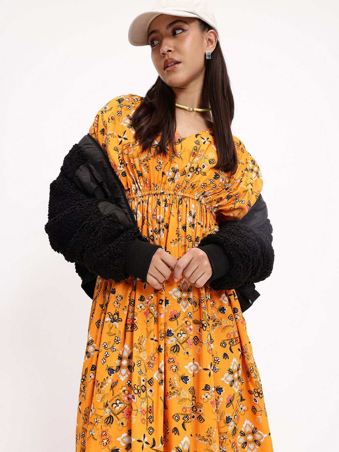 DressBerry Nipped & Snatched Flowy Garden Romance A-Line Dress