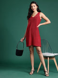 DressBerry Pure Cotton Sheer Crochet A-Line Mini Dress