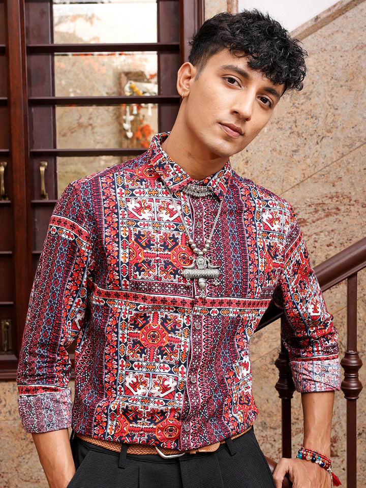 The Indian Garage Co Men Slim Fit Indie Printed Resortwear Shirt