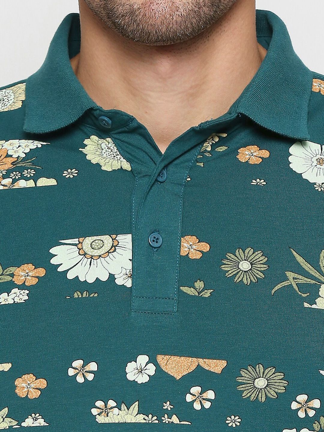 Being Human Floral Printed Polo Collar T-shirt