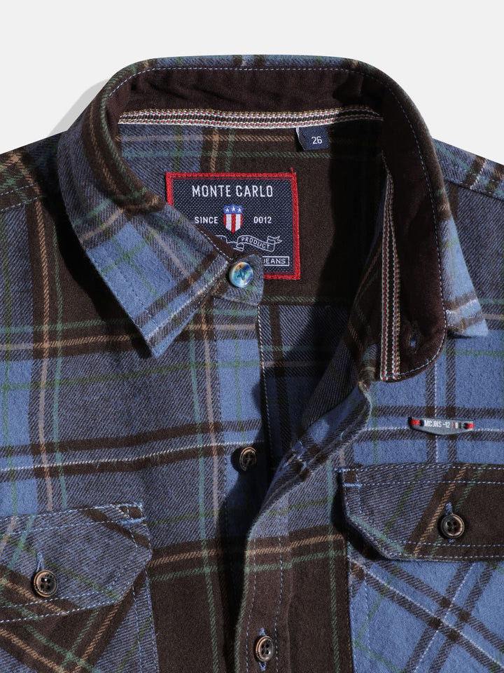 Monte Carlo Boys Tartan Checked Casual Smart Fit Shirt