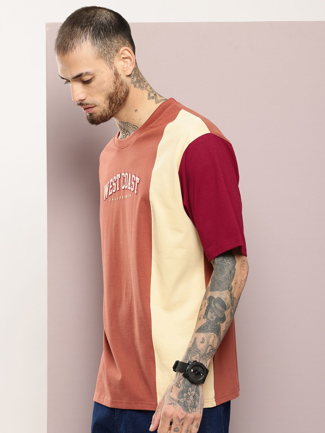 DILLINGER Men Varsity Printed Oversized T-shirt