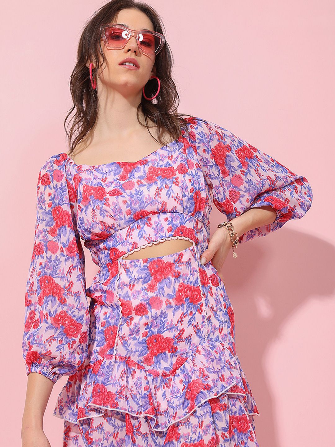 Tokyo Talkies Floral Print Fit & Flare Dress