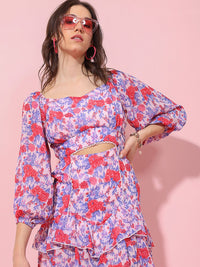 Tokyo Talkies Floral Print Fit & Flare Dress