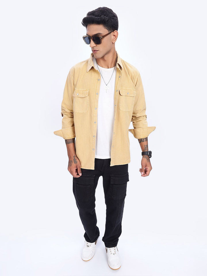 Eszett Long Sleeves Spread Collar Opaque Pure Cotton Regular Fit Casual Shirt