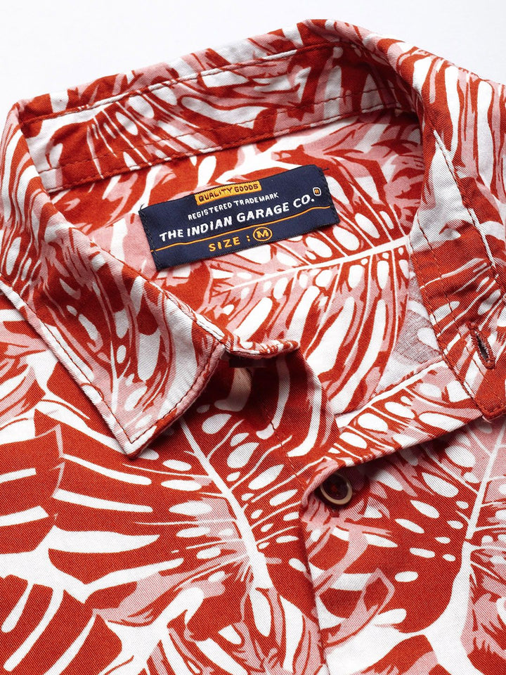 The Indian Garage Co Men Regular Fit Tropical Printed Cotton Resortwear Shirt
