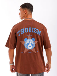 The Indian Garage Co Men Back Printed Round Neck Boxy Oversized T-shirt