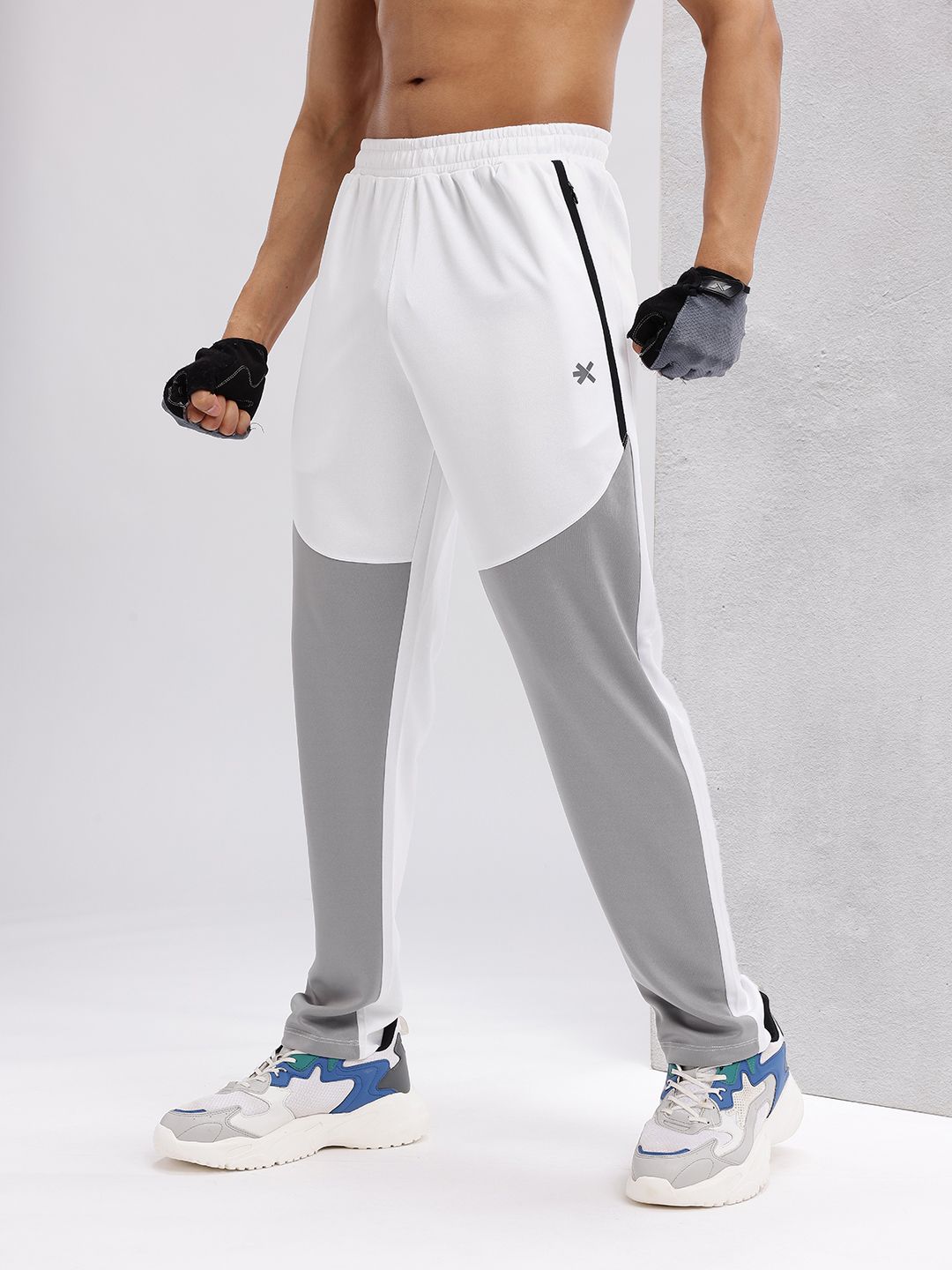HRX by Hrithik Roshan Men Colourblocked Mid-Rise Rapid-Dry Running Track Pants