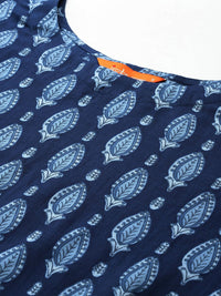 Indo Era Ethnic Motifs Printed Pure Cotton Kurta with Trousers