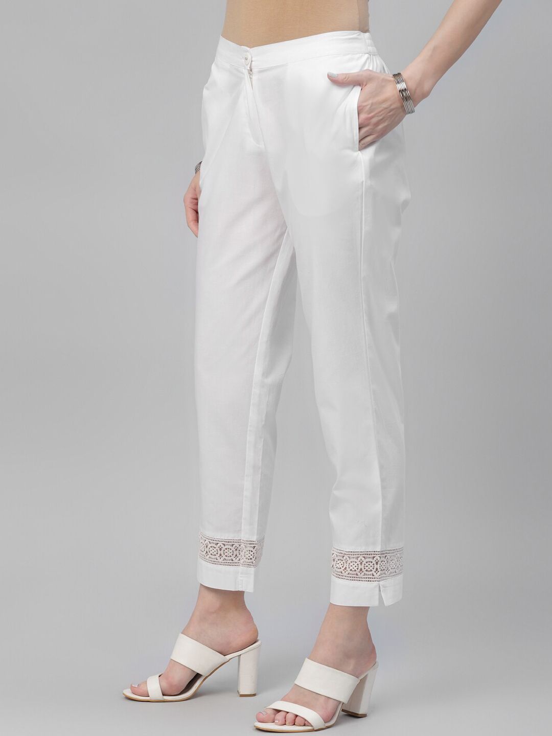 Libas Women White Trousers