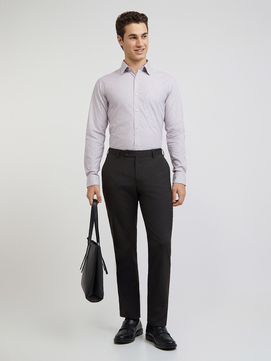 Raymond Slim Fit Striped Pure Cotton Formal Shirt
