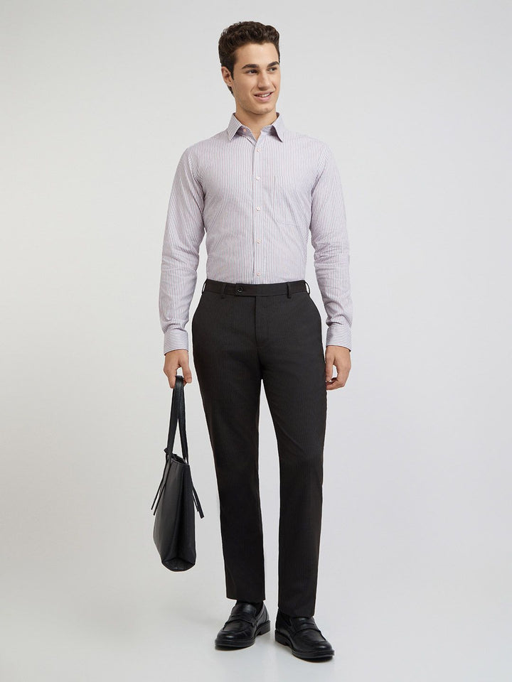 Raymond Slim Fit Striped Pure Cotton Formal Shirt