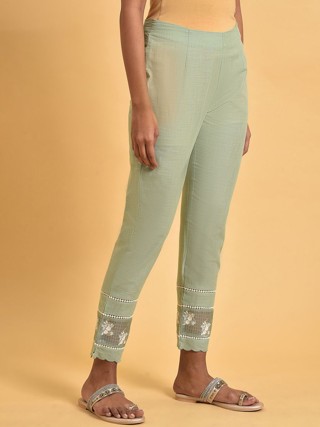 W Women Mid Rise Pure Cotton Regular Trousers