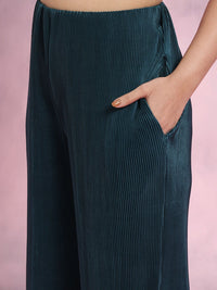 DressBerry Plus Size Solid Accordion Pleats Co-Ords