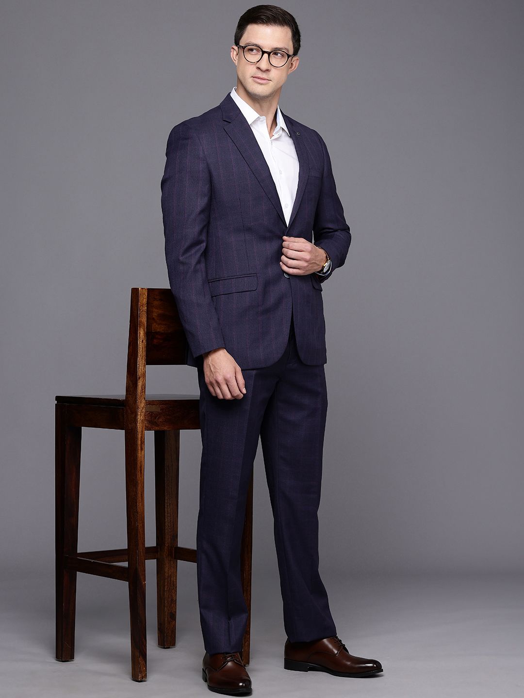 Raymond Checked Contemporary Fit Formal Blazer With Trouser