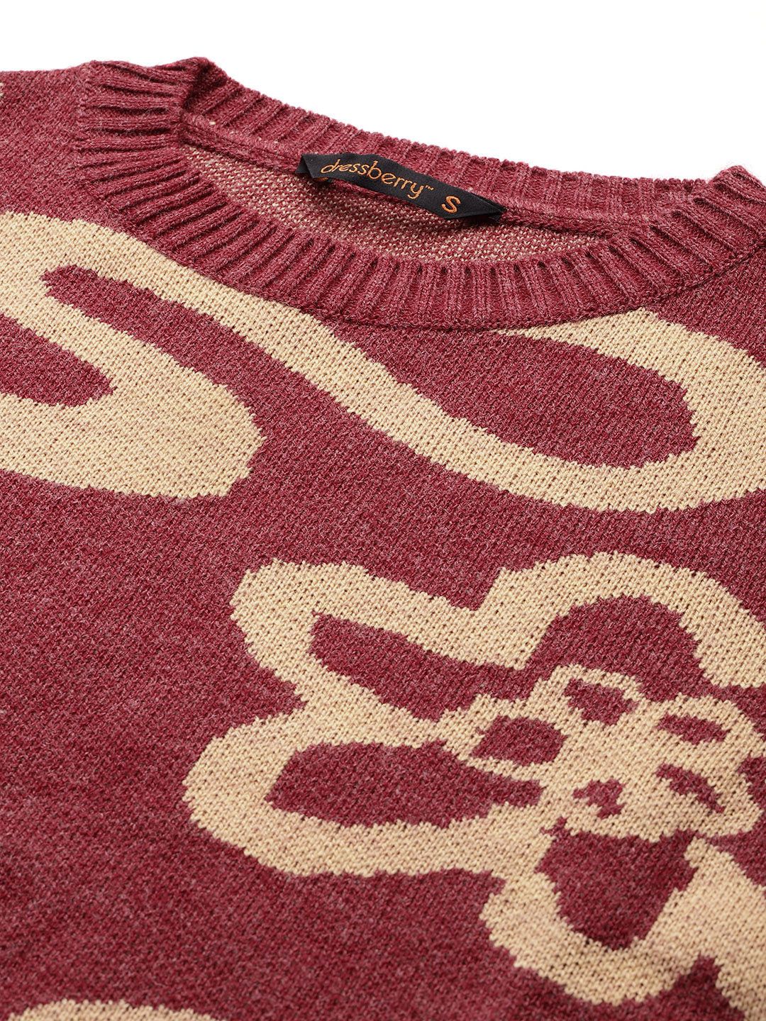 DressBerry Wanita Pullover Akrilik Abstrak