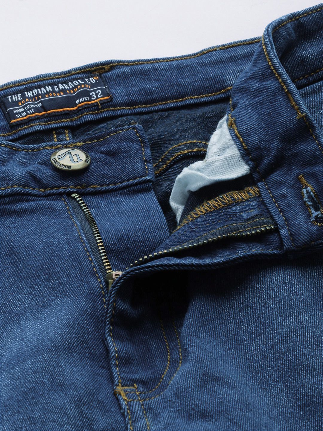 The Indian Garage Co Men Bootcut Light Fade Stretchable Jeans