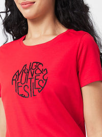 SPYKAR Typography Printed Round Neck Cotton T-shirt