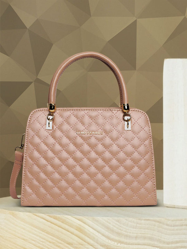 Lino Perros Beige Quilted Handheld Bag