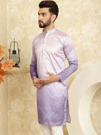 SOJANYA Men Purple Thread Work Jacquard Kurta