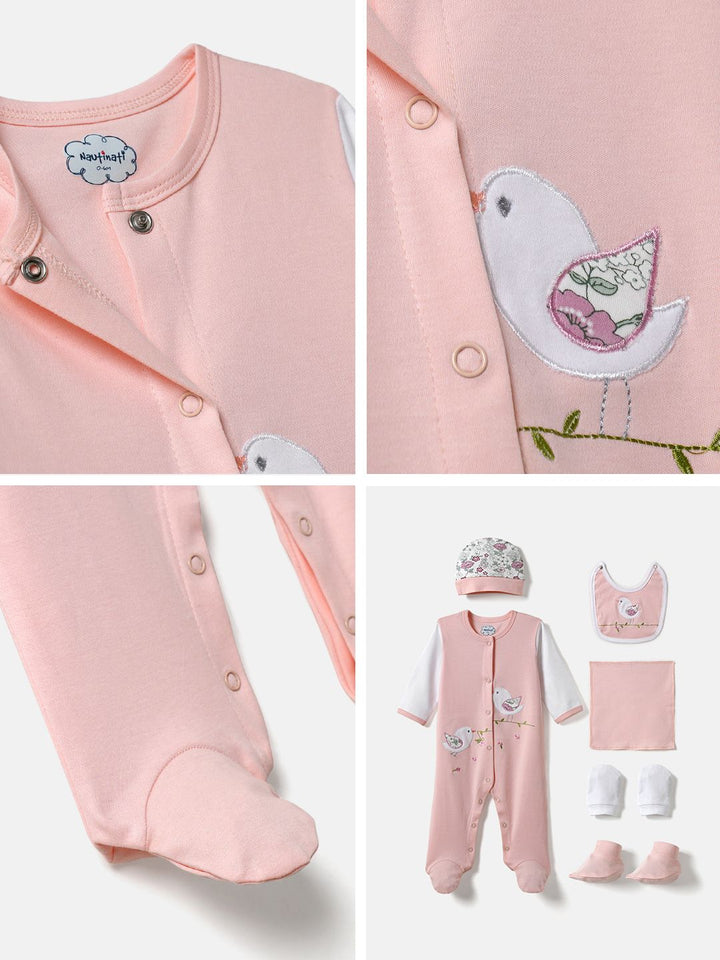 Pek Bayi Nauti Nati 6 Set Hadiah Pakaian Bayi Kapas Tulen