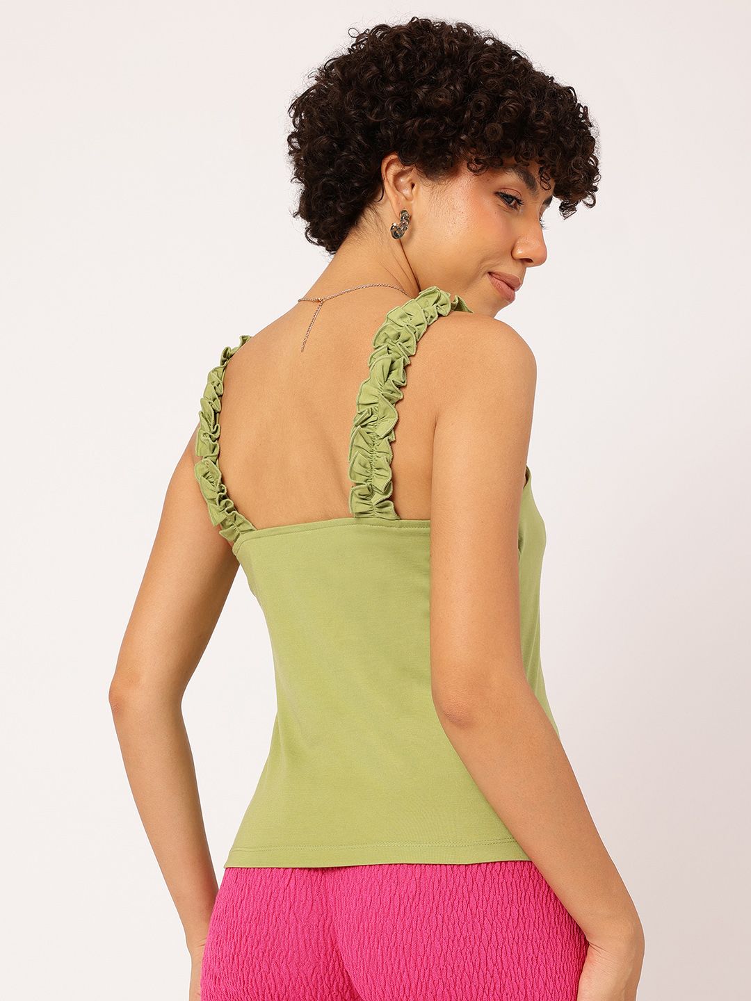 DressBerry Shoulder Straps Ruffled Top