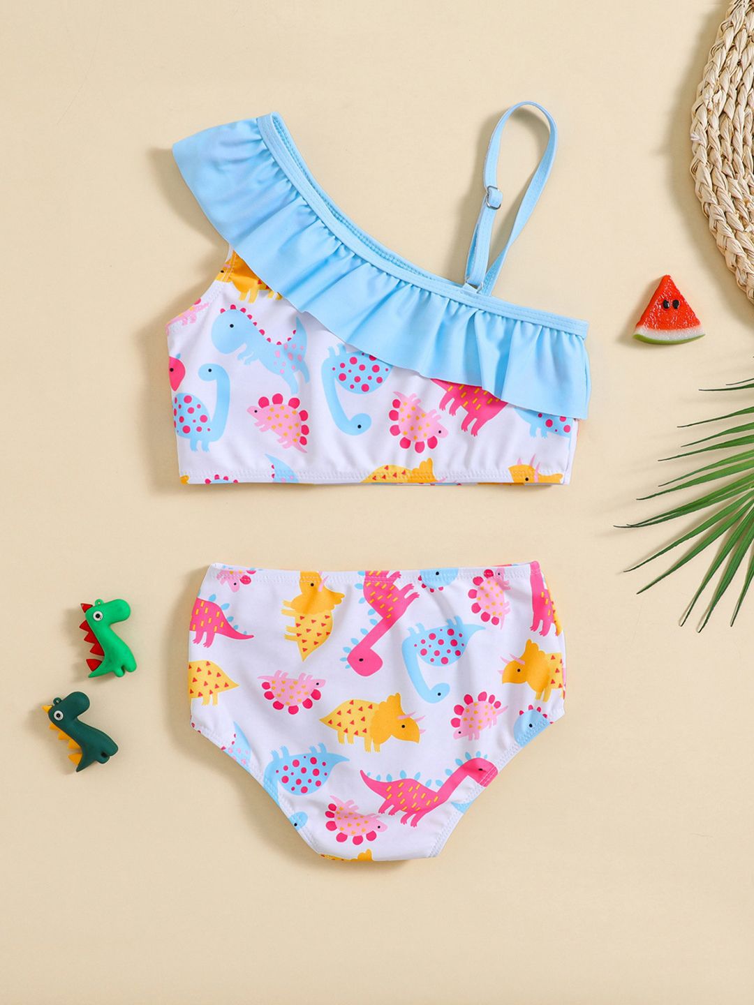 YK Infant Girls Printed Top & Briefs Swim Set