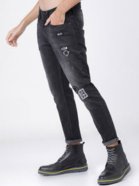 LOCOMOTIVE Men Black Slim Tapered Fit Mid-Rise Clean Look Stretchable Jeans