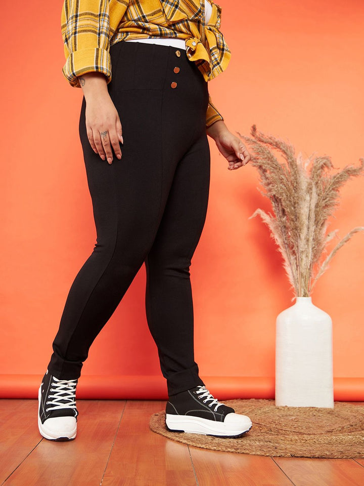SASSAFRAS Curve Women Plus Size High Waist Jeggings