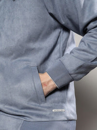 Kampus Sutra Grey Suede Windcheater Jaket Disesuaikan