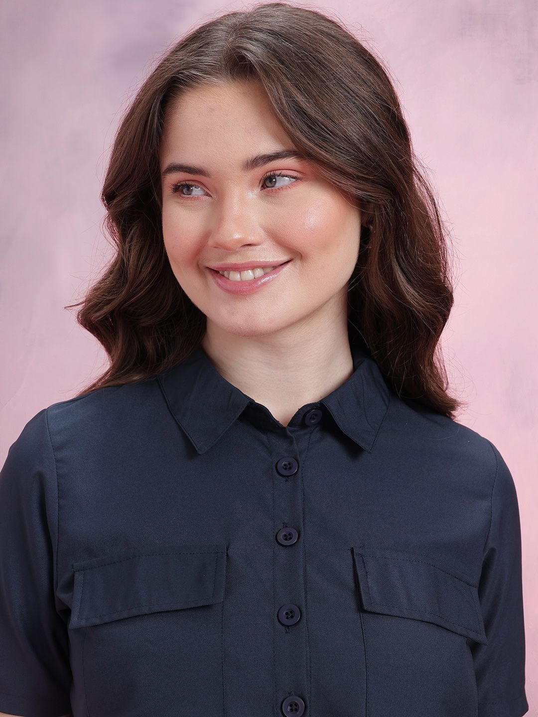 DressBerry Solid Shirt With Trousers Co-Ords