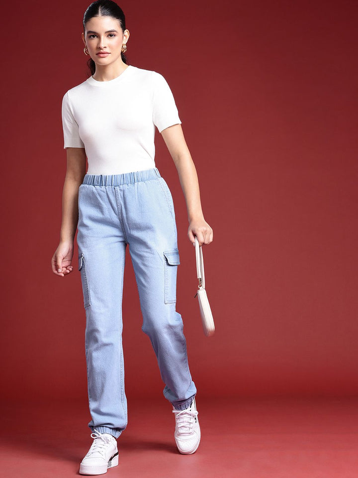 all about you Women Light Fade Stretchable Straight Jogger