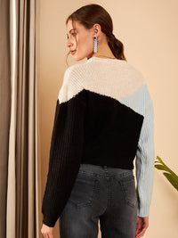 STREET 9 Colourblocked Acrylic Pullover
