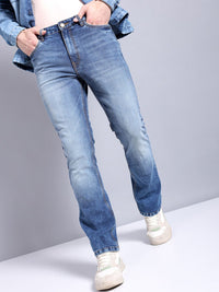 The Indian Garage Co Men Blue Bootcut Mid-Rise Clean Look Stretchable Jeans