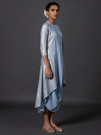 W Blue Ethnic A-Line Dress