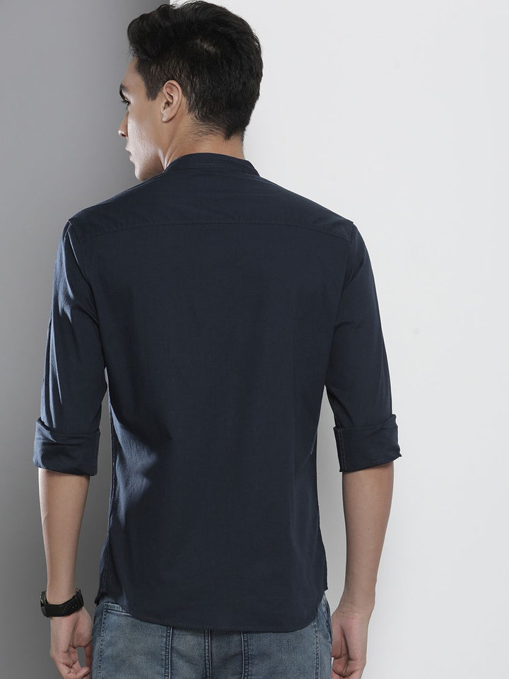 The Indian Garage Co Pure Cotton Mandarin Collar Casual Shirt