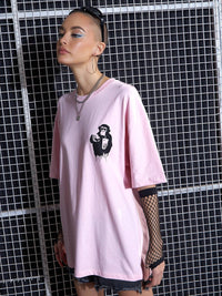SASSAFRAS Graphic Printed Drop-Shoulder Oversized Pure Cotton T-shirt
