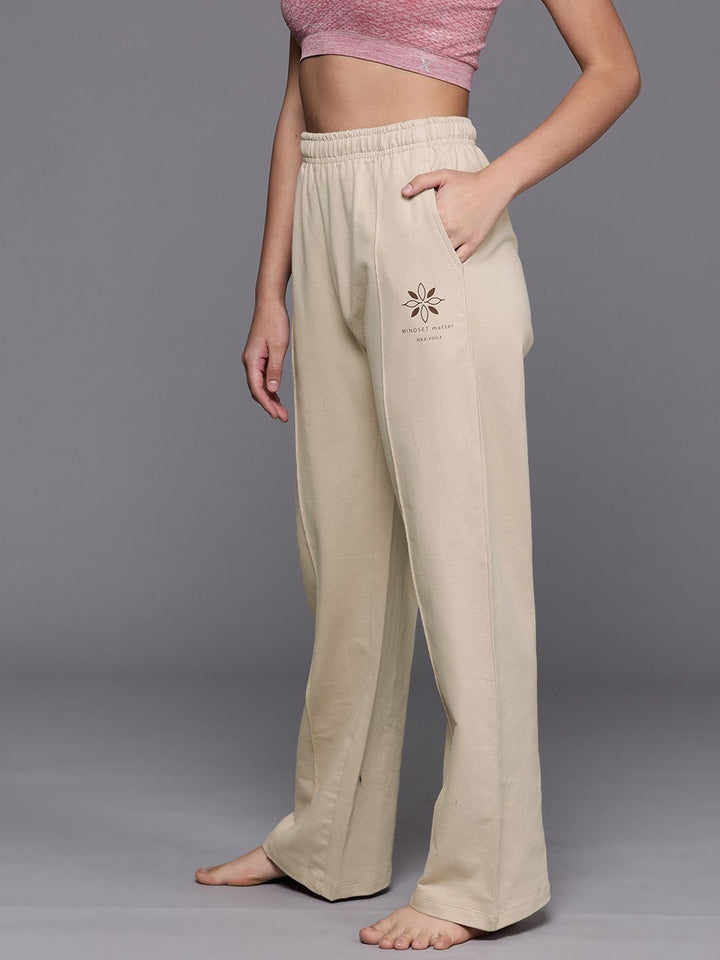 HRX by Hrithik Roshan Women Pure Cotton Flared Fit Yoga Track Pants