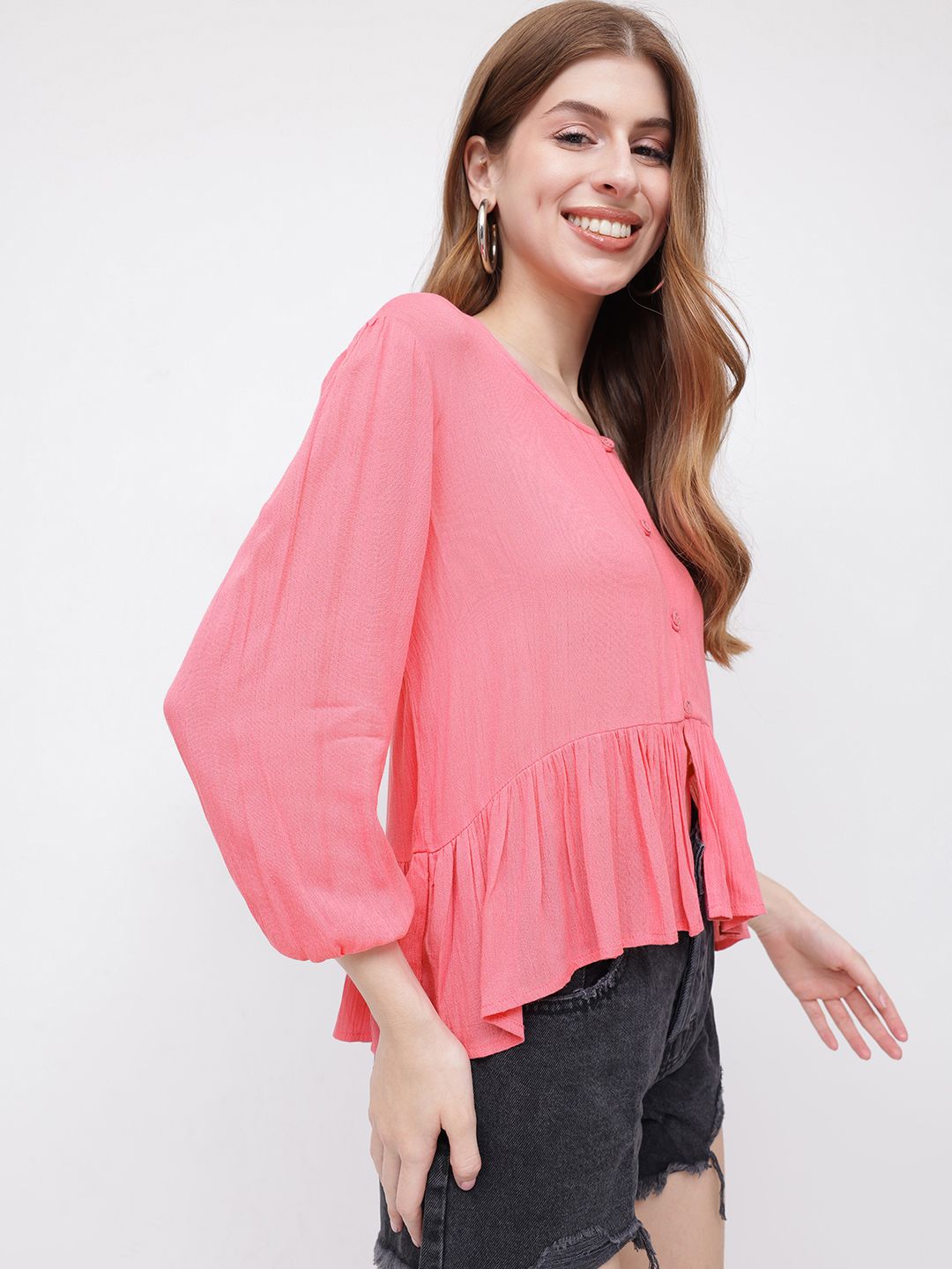 DressBerry The Flatter-Me Fit Pleated A-Line Top