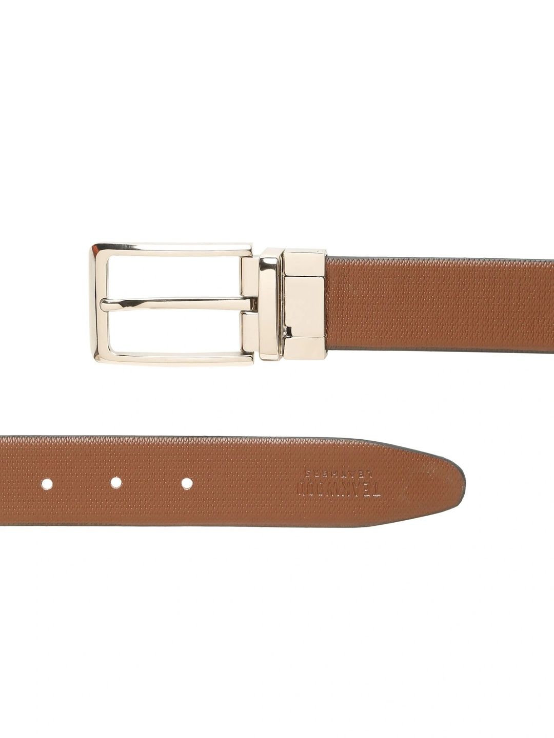 Teakwood Leathers Men Textured Leather Reversible Formal Belt