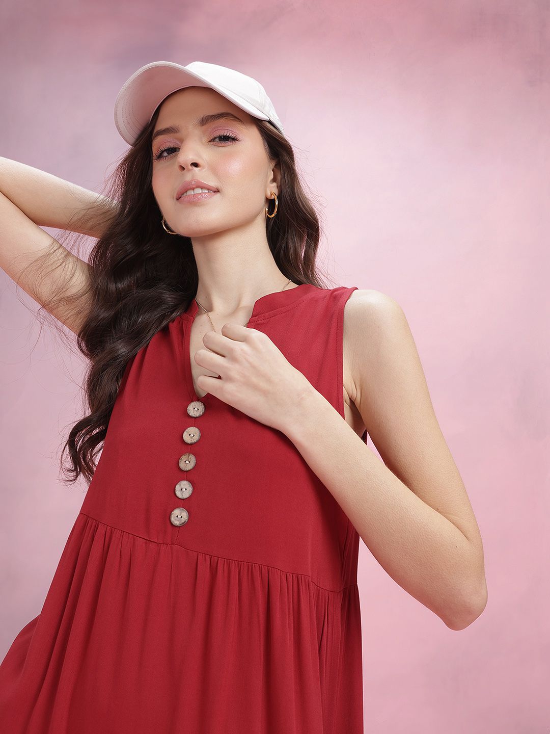 DressBerry Tiered A-Line Midi Dress