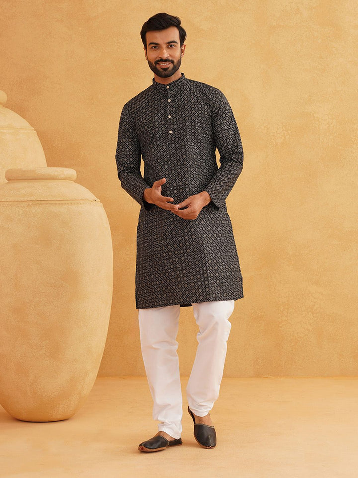 SOJANYA Motif Etnik Bercetak Kurta Kolar Mandarin Dengan Piyama