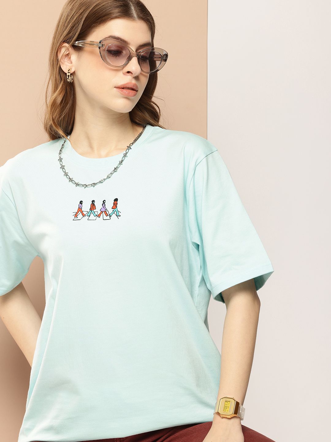 Difference of Opinion Printed Oversized Pure Cotton T-shirt