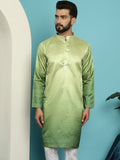 SOJANYA Mandarin Collar Ombre Silk Cotton Jacquard Kurta