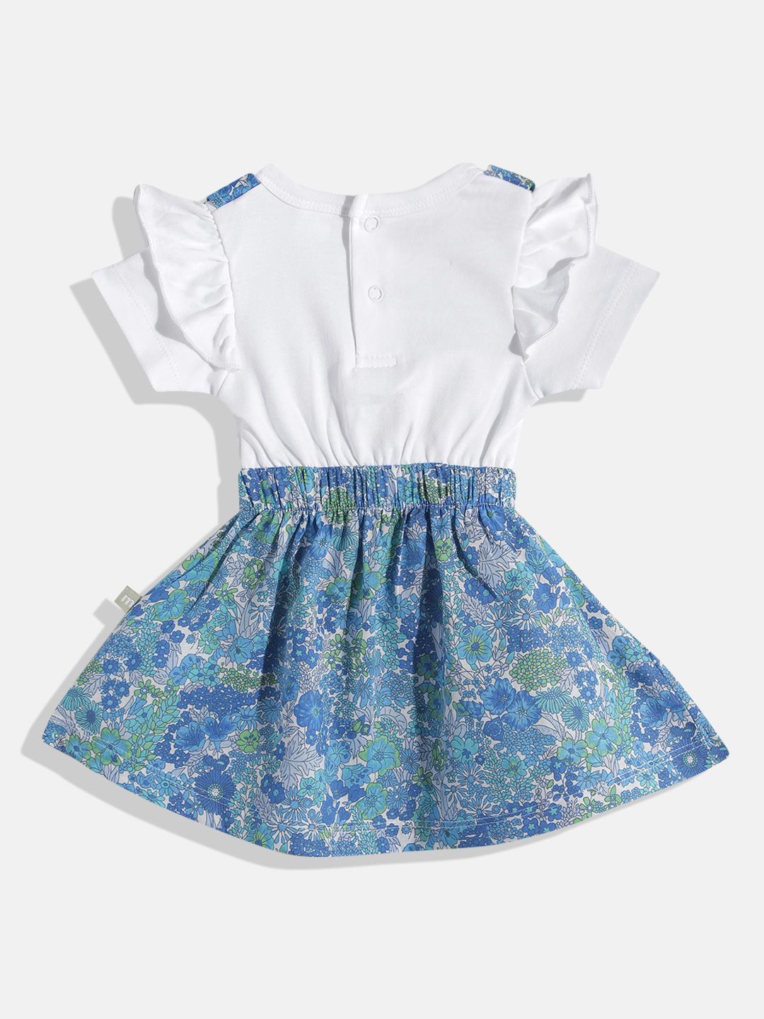 Moms Love Infant Girls Floral Print Bow Detail Pleated Fit & Flare Dress