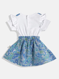 Moms Love Infant Girls Floral Print Bow Detail Pleated Fit & Flare Dress