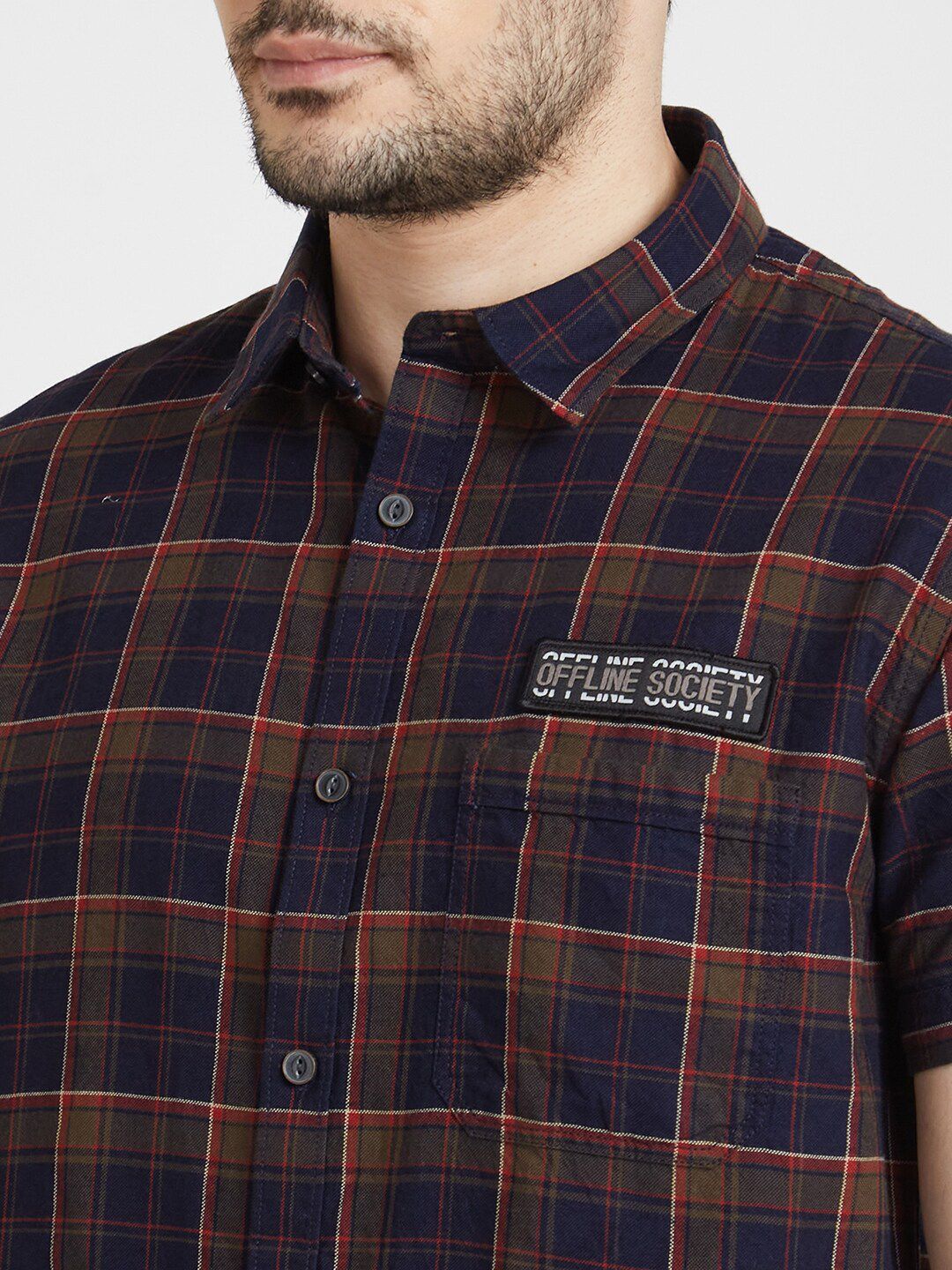 SPYKAR Classic Opaque Tartan Checked Cotton Casual Shirt