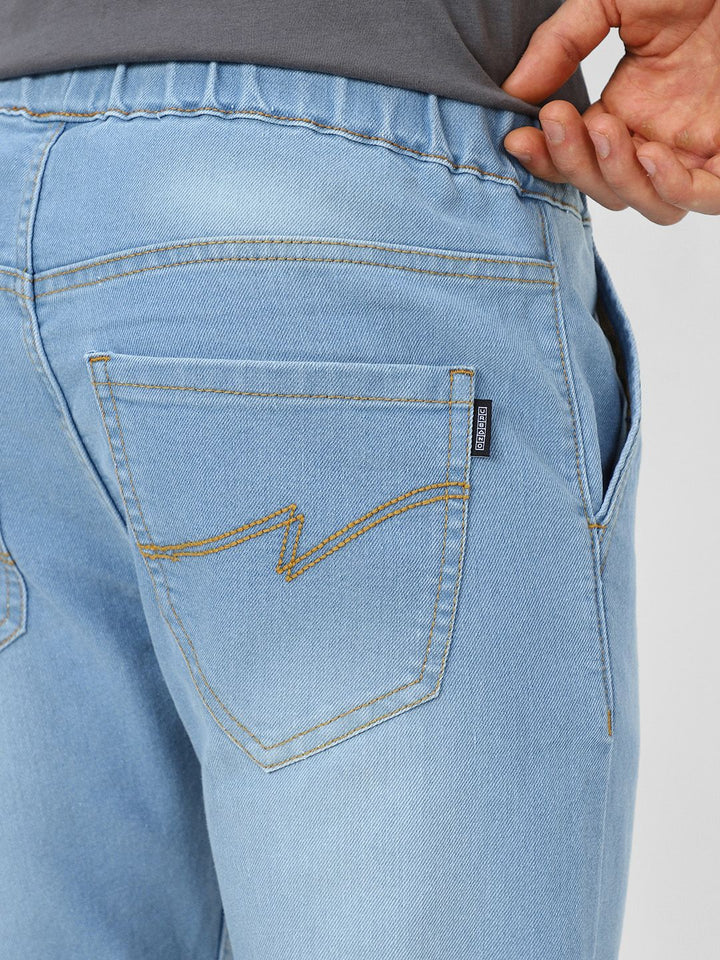 Urbano Fashion Men Blue Mid-Rise Clean Look Stretchable Jogger Jeans