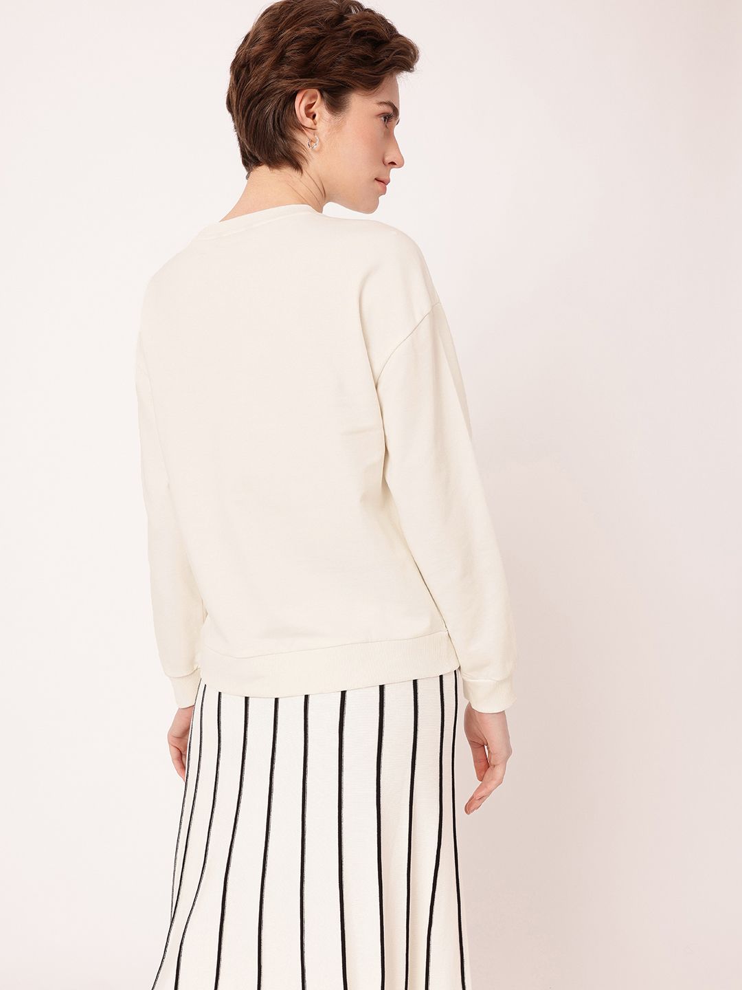 DressBerry Printed Cotton Terry Relaxed Fit Sweatshirt